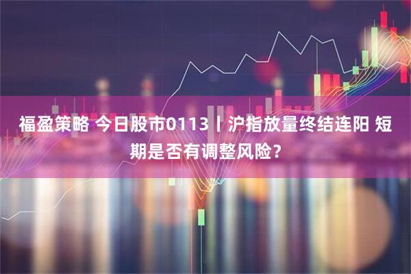 福盈策略 今日股市0113丨沪指放量终结连阳 短期是否有调整风险？