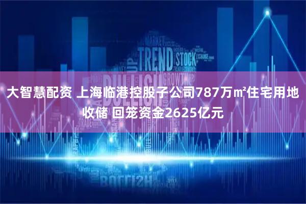 大智慧配资 上海临港控股子公司787万㎡住宅用地收储 回笼资金2625亿元